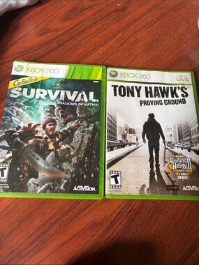 Cabela's & Tony Hawk's Xbox 360 Game Cases in Green